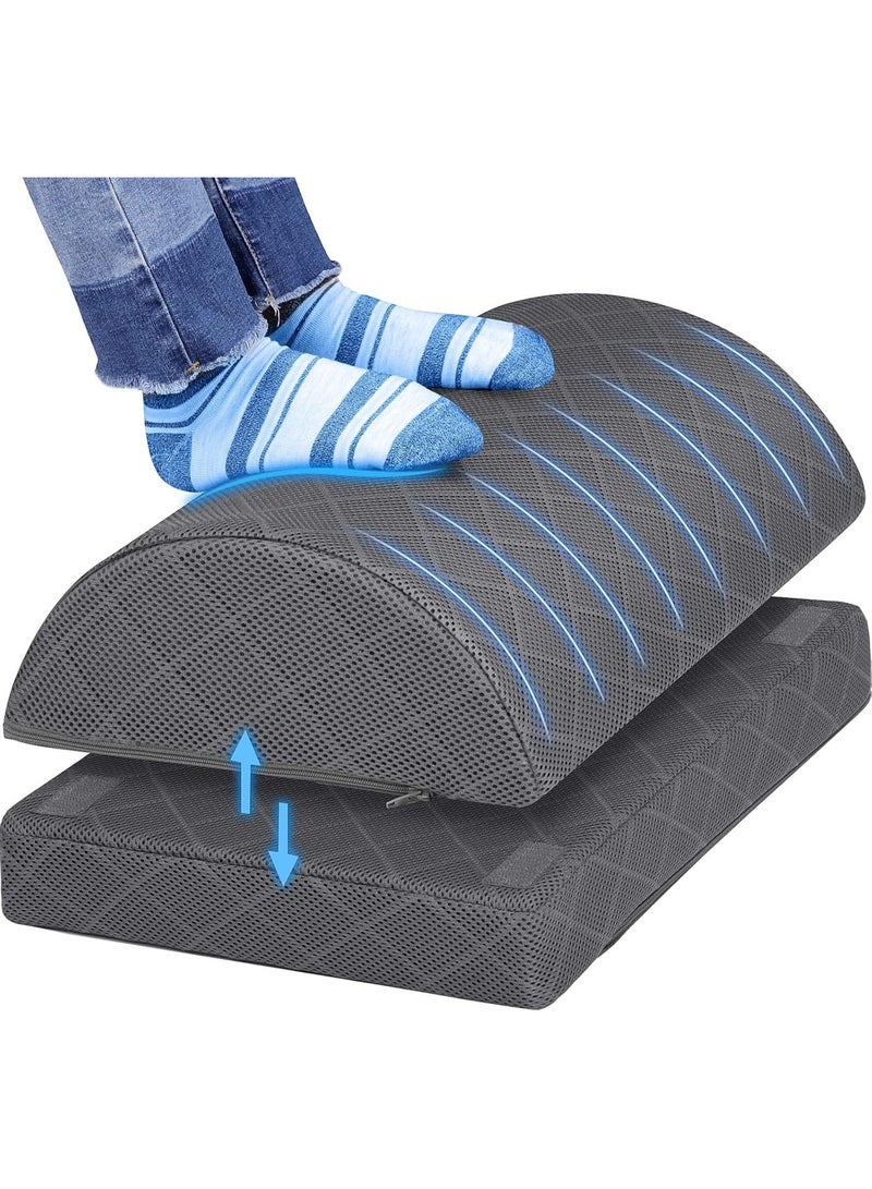 CushZone مسند قدمين قابل للتعديل من الإسفنج، يوضع تحت المكتب في العمل، مناسب للمكتب، العمل، الألعاب، الكمبيوتر، هدية، ملحقات المكتب المنزلي، لتخفيف آلام الظهر والورك (أسود) - Image 5